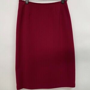 Le Suit Women's Skirt 6 Petite Pink Boysenberry Lined Straight Pencil